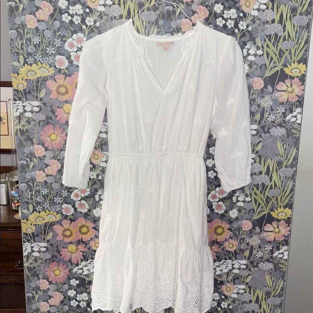 Knox Rose white Eyelet Ruffle Dresd